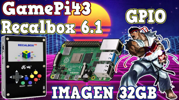 🔥GamePi43 Recalbox 6.1 Imagen 32GB Unboxing RaspBerry Pi 3